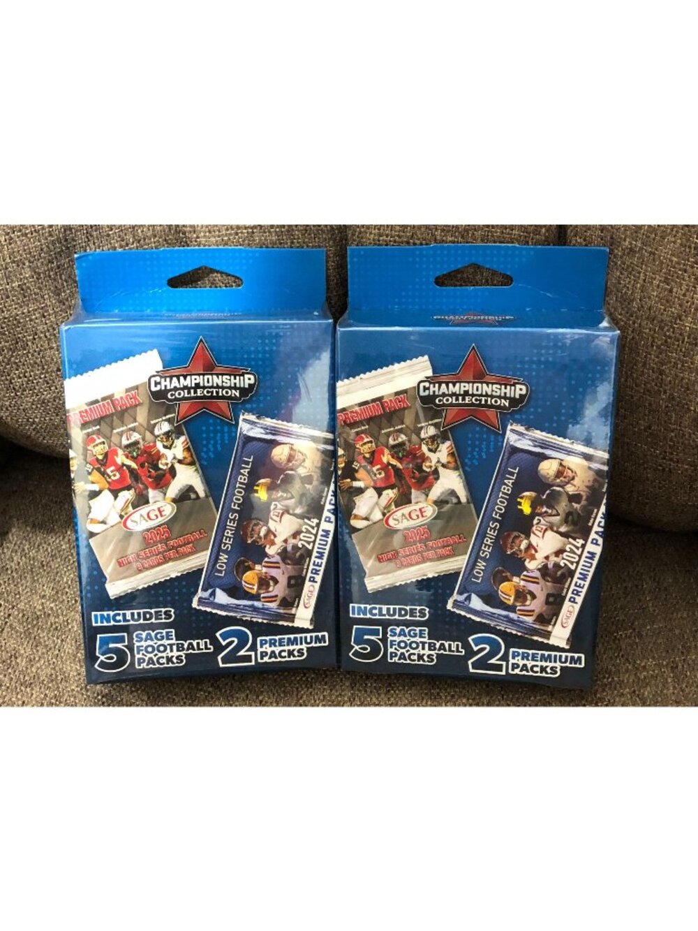 7 Pack Championship Collection Sage Football Hanger Boxes LOT of 2